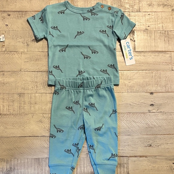 Carter's Other - Carter's Teal Dinosaur Pajama Set